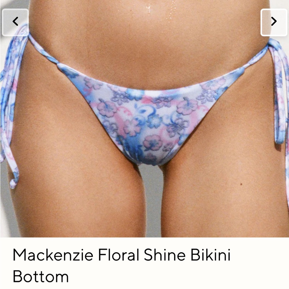 Frankie’s Bikinis Makenzie Floral Shine Medium Bikini Bottoms NWT